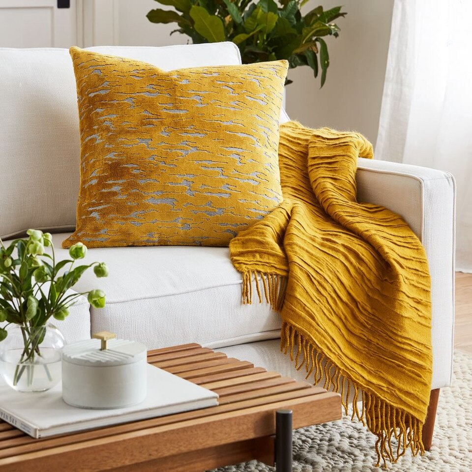 Distressed Cut Velvet Pillow Cover West Elm UK